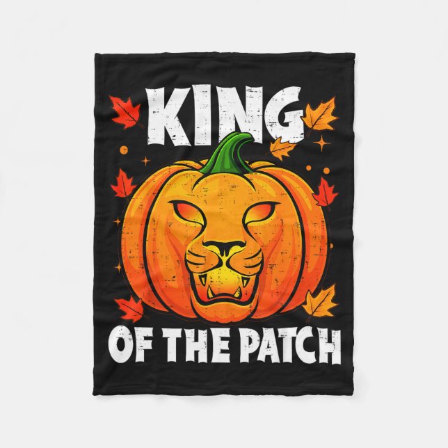 Halloween Lion Pumpkin King Of The Patch Costume M Fleecefilt (Framsidan)
