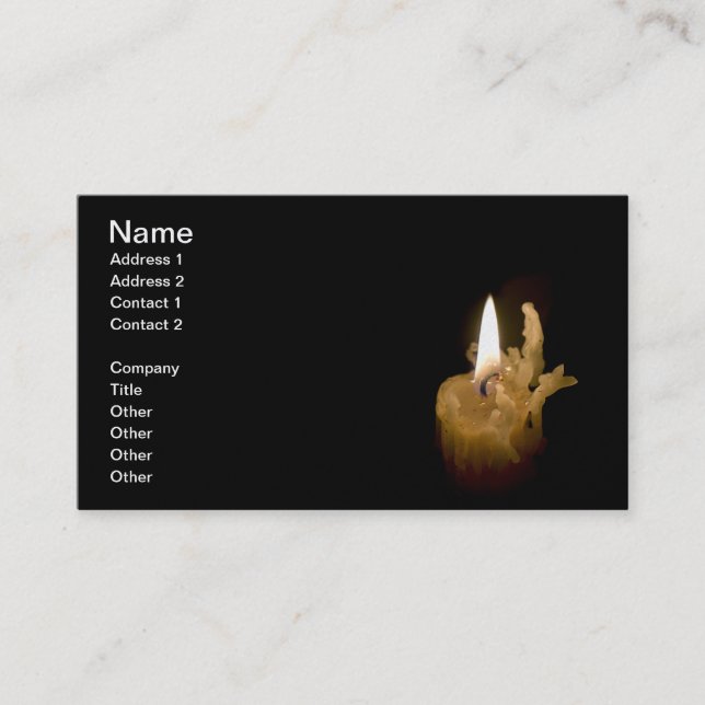 Halloween Lite Candle och Burnt Wick Visitkort (Framsida)