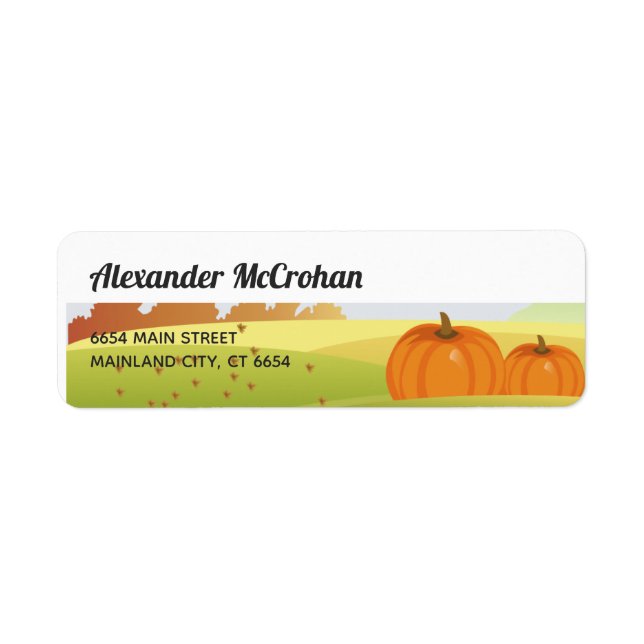 Halloween Liten Pumpa Returadress Etikett (Framsidan)