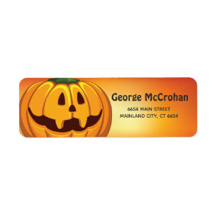 Halloween Liten Pumpa Returadress Etikett