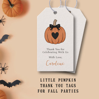 Halloween Liten Pumpa Tack Fördelningsmärke Presentetikett