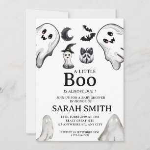 Halloween Little Boo är nästan förträfflig babystö Inbjudningar