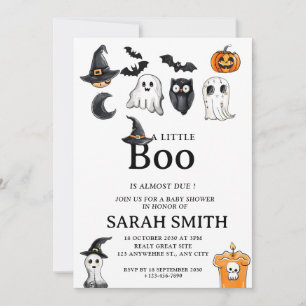 Halloween Little Boo är nästan förträfflig babystö Inbjudningar