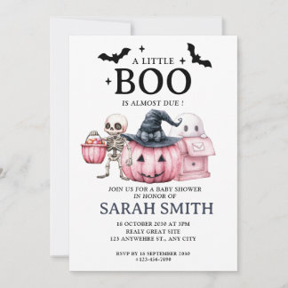 Halloween Little Boo är nästan förträfflig babystö Inbjudningar