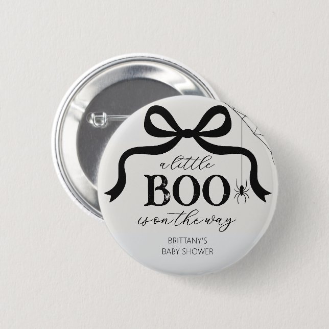 Halloween Little Boo Baby Shower Knapp (Framsida & baksida)
