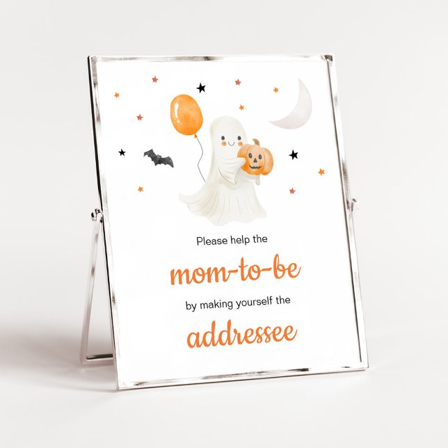 Halloween Little Boo Baby Shower Kuvert Station Poster (A Little Boo Baby Shower Envelope Station Sign)