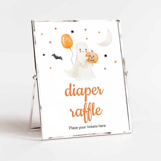Halloween Little Boo Baby Shower Raffle Poster (A Little Boo Baby Shower Diaper Raffle Sign)