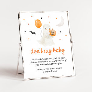Halloween Little Boo Baby Shower Säg inte Baby Poster