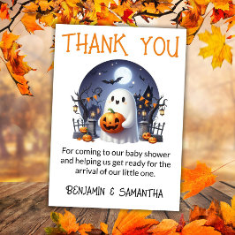 Halloween Little Boo Baby Shower Tack för ditt kor Inbjudningar