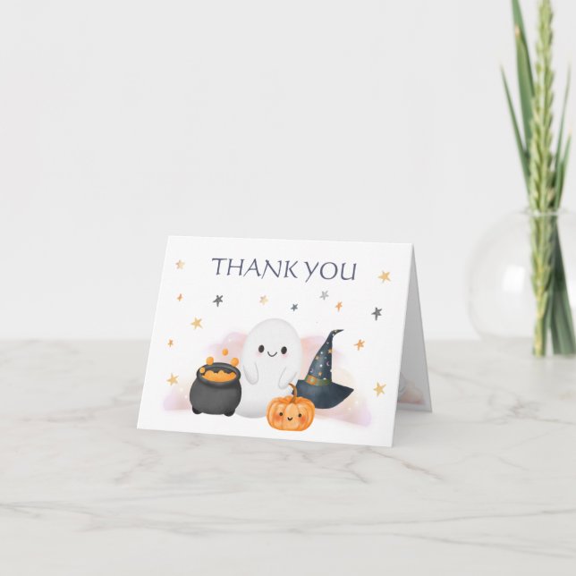 Halloween Little Boo Baby Shower Tack Kort (Framsida)