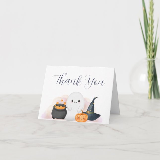 Halloween Little Boo Baby Shower Tack Kort (Framsida)