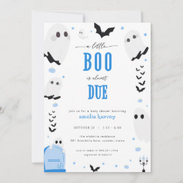 Halloween Little Boo Blue Baby Shower-inbjudan Inbjudningar