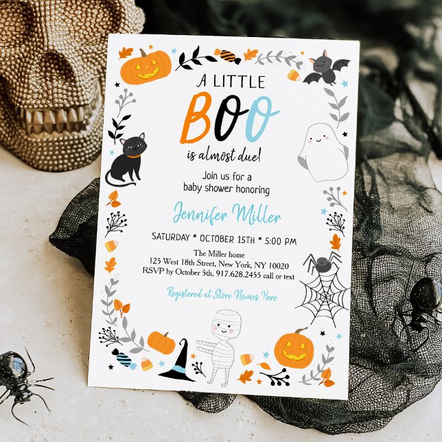 Halloween Little Boo Boy Shower Inbjudningar (Skapare uppladdad)