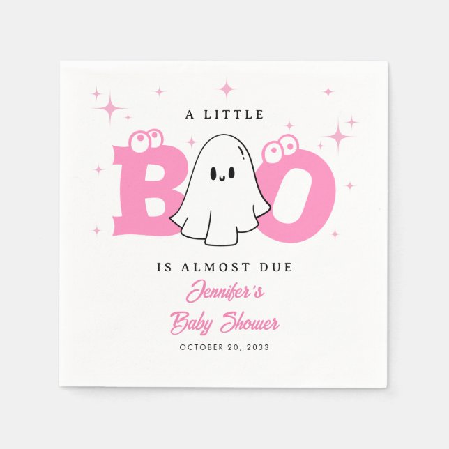 Halloween Little Boo Cute Ghost Girl Shower Pappersservett (Framsidan)