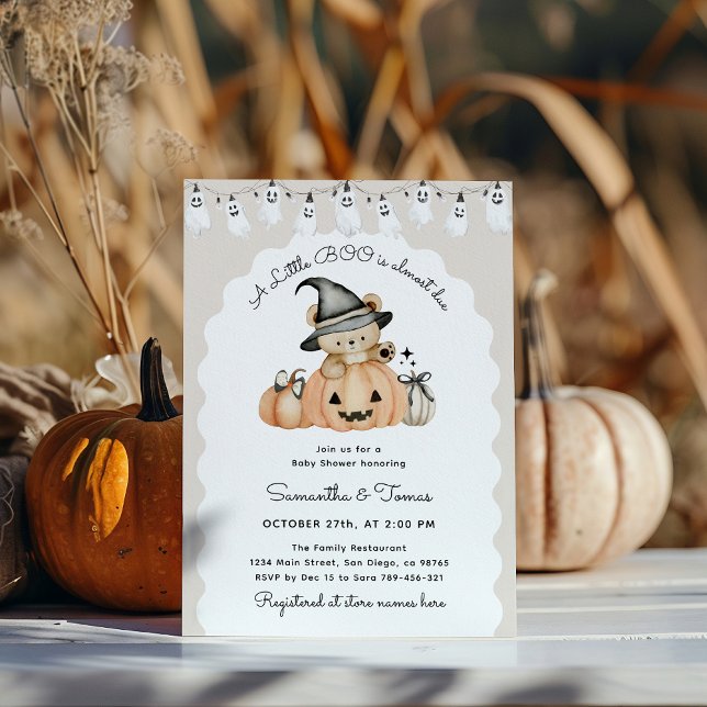 Halloween Little Boo Cute Pumpkin Baby Shower Inbjudningar (Skapare uppladdad)