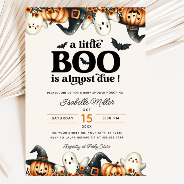 Halloween Little Boo Fall Pumpkin Baby Shower Inbjudningar (Halloween Little Boo Fall Pumpkin Baby Shower Invitation)