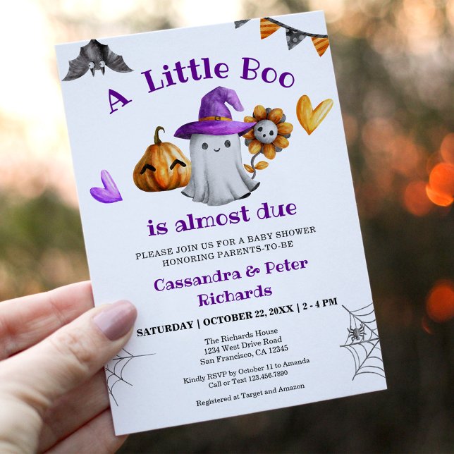 Halloween Little Boo Ghost Baby Shower Inbjudningar (Skapare uppladdad)