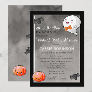 Halloween Little Boo Ghost Boy Virtuell Baby Showe Inbjudningar