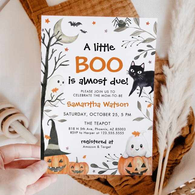 Halloween Little Boo Ghost Pumpkin Baby Shower Inbjudningar (Skapare uppladdad)