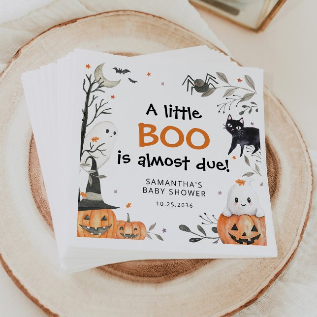 Halloween Little Boo Ghost Pumpkin Baby Shower Pappersservett (Skapare uppladdad)