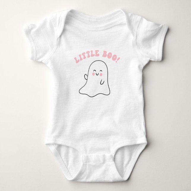 Halloween Little Boo Ghost T Shirt (Framsida)