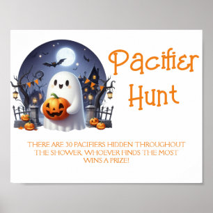 Halloween Little Boo Nappar Hunt Shower Game Poster