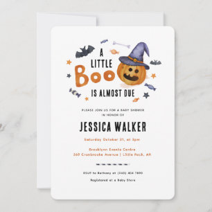 Halloween Little Boo Pumpkin Baby Shower Inbjudningar