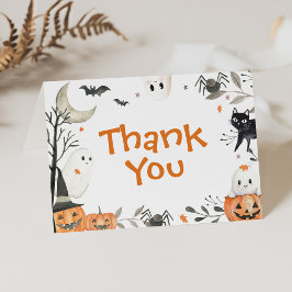 Halloween Little Boo Pumpkin Cute Baby Shower Tack Kort