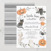 Halloween Little Boo Pumpkin Cute Fall Baby Shower
