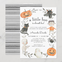 Halloween Little Boo Pumpkin Cute Fall Baby Shower Inbjudningar
