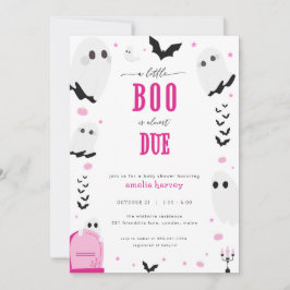 Halloween Little Boo Rosa Baby Shower-inbjudan Inbjudningar