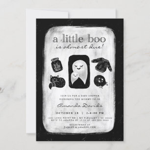 Halloween Little Boo Skull Sprinkle Baby Shower in Inbjudningar