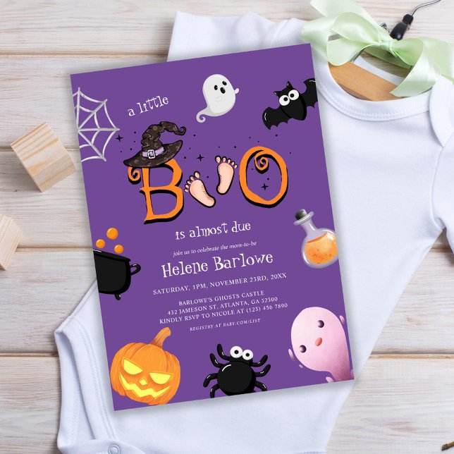Halloween Little Boo Spooky Baby Shower Inbjudningar (Halloween Little Boo Spooky Baby Shower Invitation)