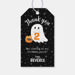 Halloween Little Boo Turning två andra födelsedage Presentetikett