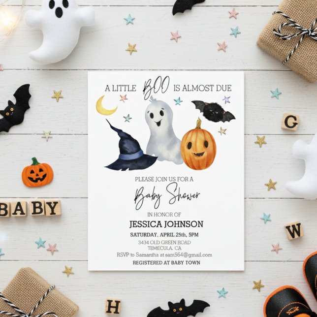 Halloween Little Boo Watercolor Baby Shower (Skapare uppladdad)