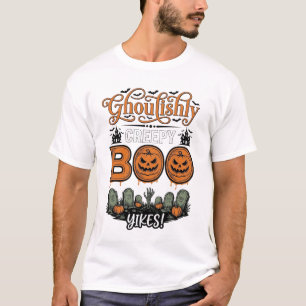 Halloween Little Boo Yah Söt Kuslig Vektor Design T Shirt