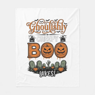 Halloween Little Boo Yah Söt Skräckinjagande Vekto Fleecefilt