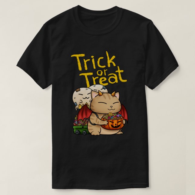 Halloween Little Djävulen Cat T Shirt (Design framsida)