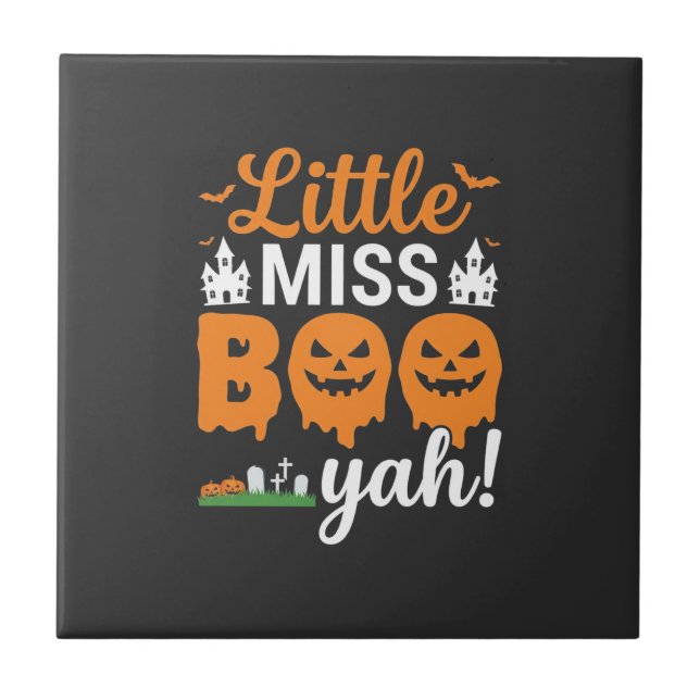 Halloween Little Miss Boo Yah Pumpa Design_1 Kakelplatta (Framsidan)