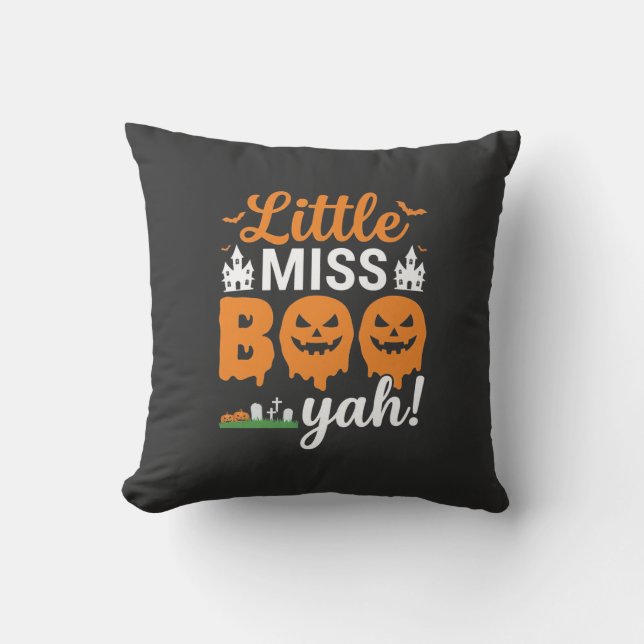 Halloween Little Miss Boo Yah Pumpa Design_1 Kudde (Framsida)