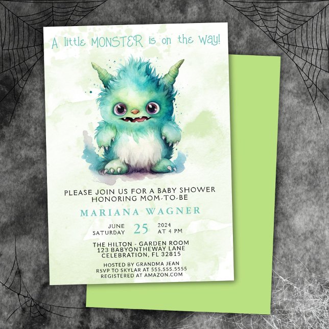 Halloween Little Monster Boy Baby Shower Inbjudningar (Skapare uppladdad)
