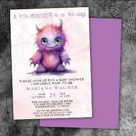 Halloween Little Monster Girl Baby Shower Inbjudningar