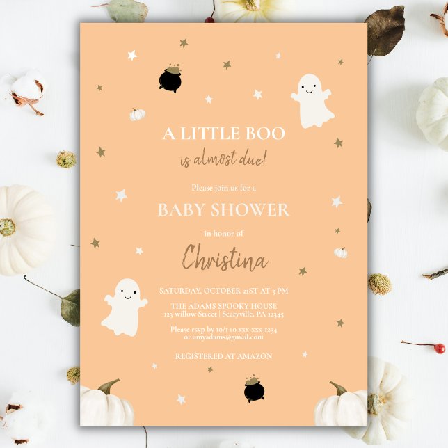 Halloween Little Pumpkin Boo Baby Shower Orange Inbjudningar (Skapare uppladdad)