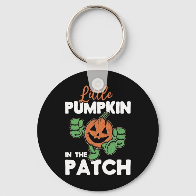 Halloween Little Pumpkin in Patch I Halloween Nyckelring (Framsida)