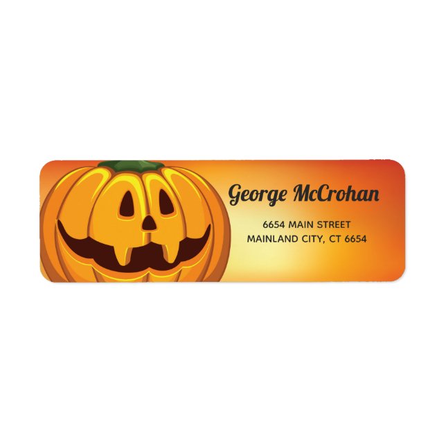Halloween Little Pumpkin Returadress Etikett (Framsidan)