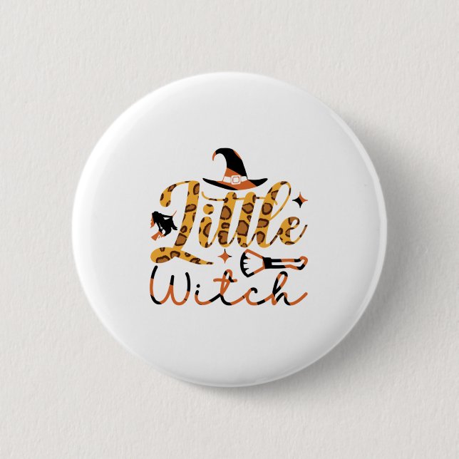 Halloween Little Witch Birthday Knapp (Framsida)