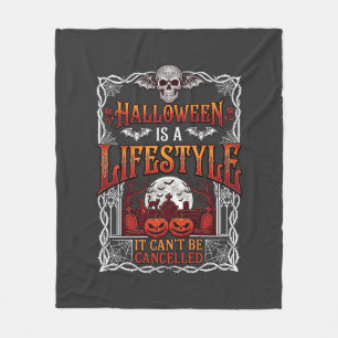 Halloween livsstil fladdermus skalle kyrkogård pum fleecefilt