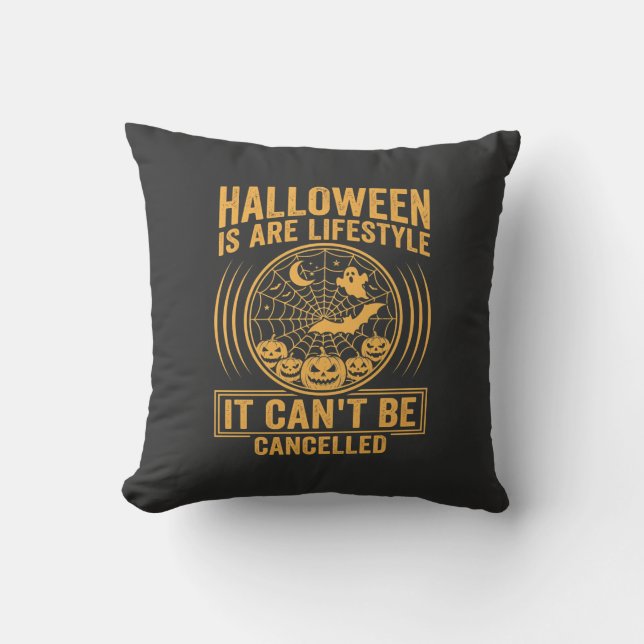 Halloween livsstil fladdermus spindel webb design_ kudde (Framsida)