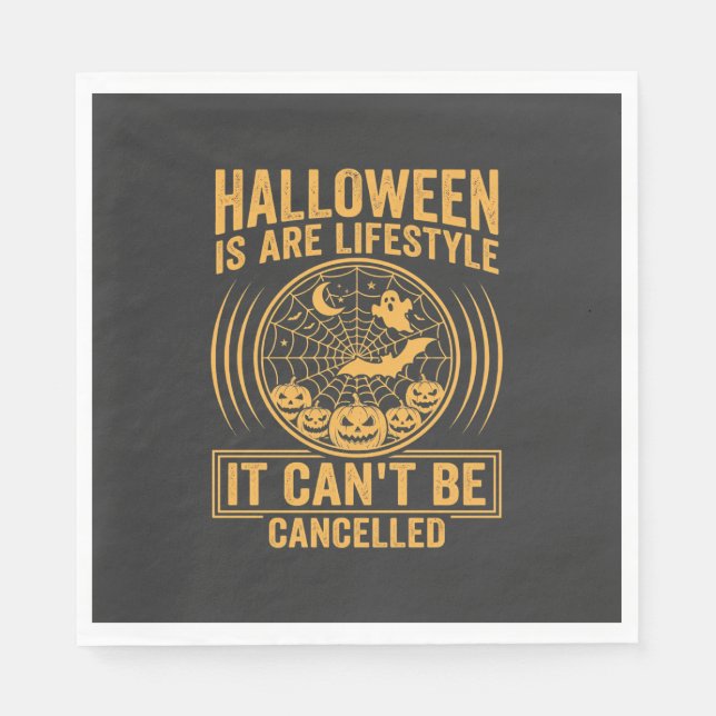 Halloween livsstil fladdermus spindel webb design_ pappersservett (Framsidan)