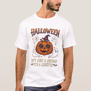 Halloween livsstil Pumpa solglasögon Häxa hatt G T Shirt